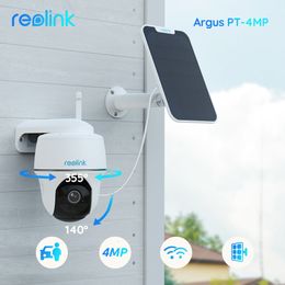 Caméras dôme Reolink IP Surveillance wifi Argus PT 4MP Batterie WiFi Sans fil Pan Tilt CCTV pour Caméra de sécurité intérieure extérieure 221117