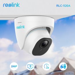 Dome Camera's Reolink Poe IP Camera 5MP Super HD Night Vision Smart PersonveHicle Detectie Outdoor Dome Home Video Surveillance RLC-520A 221025