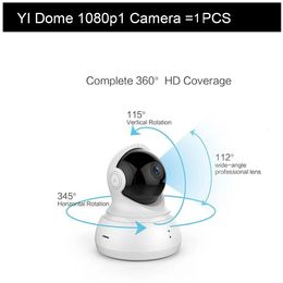 Cámaras domo YI Dome 1080p HD Cámara CCTV IP Detección de 360 ° Wifi Visión nocturna inalámbrica IR Audio bidireccional Sistema de vigilancia de seguridad 231208