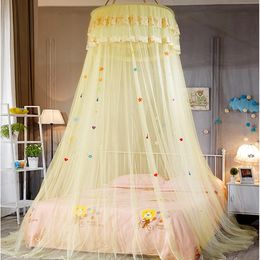 Koepelhangende muggen Net 4 kleuren meisjes kamer decor eenvoudig te installeren kanten bed place luifel kinderen baby beddengoed 240407