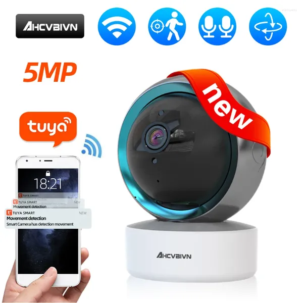 Cámaras ip de domo 5MP Tuya Smart Life App Wireless Wifi Security Home Two Way Audio Auto Cloud Vigilancia CCTV PTZ CAM