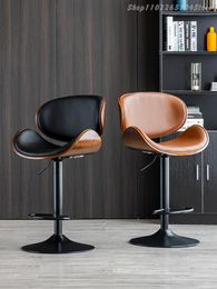Chaise de bar domestique lifché cuir chaise de bar rotative moderne tabouret simple réception de chaise de dos de la chaise de luxe légère de luxe