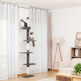 Altura de entrega nacional 238-274 cm Árbol para gatos Condominio Rascador Poste Rascador ajustable para gatos de piso a techo Muebles de protección 240304