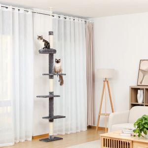 Hauteur de livraison domestique 238-274cm condo d'arbre de chat grattant post-plancher au plafond gratteur de chat réglable protégeant les meubles 240220