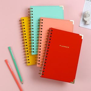 Domikee 2023 Leuke Macaron Lederen Spiraal Dots Notebook Kantoor School Journal Notebooks Briefpapier Leveringen Gift A5