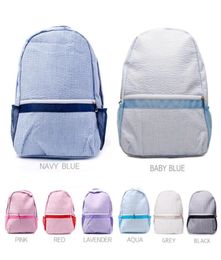 Domil Seersucker School Sacs rayures coton coton coton coton coton coton sac à dos doux Soft Saclepacks Boy Dom0316743881