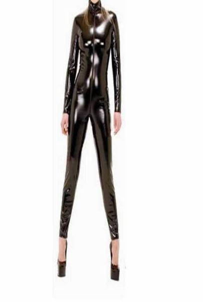 Costume de cuir féminin dominatrix lingerie sexy corps complet avec des femmes à glissière