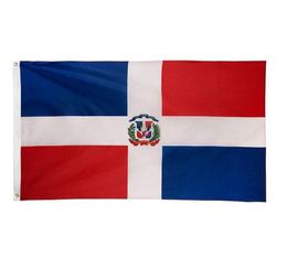 Bandera dominicana de alta calidad, 3x5 pies, 90x150cm, banderas, regalo de fiesta, 100D, poliéster, banderas impresas para interiores y exteriores, Banners2923047