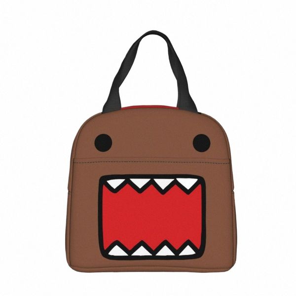 Sac à lunch isolé Domo Kun Face Femmes Kids Cooler Bag Thermal Portable Box Ice Pack Tote X3A5 #