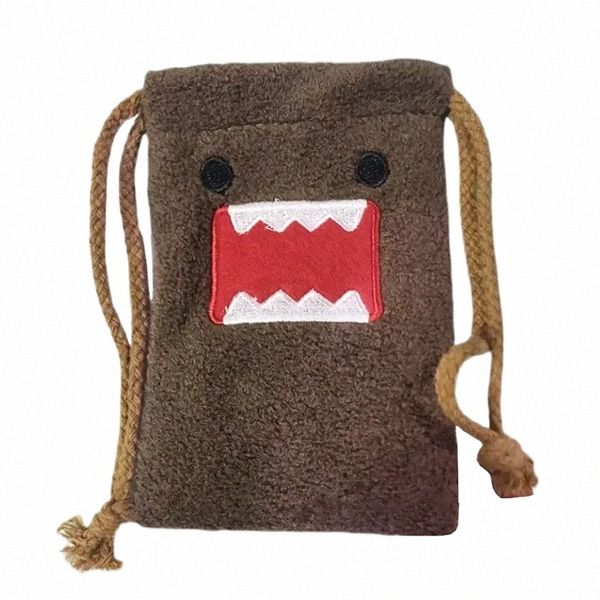 Domo kun en peluche de crampon pochette mignonne petite pochette à cordon anime kawaii sac de rangement organisateur h8k5 #