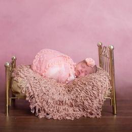 Donjudy à main artisanat rond Crochet Blanket Basket Stumper Filler pour le nouveau-né de la photographie de bébé