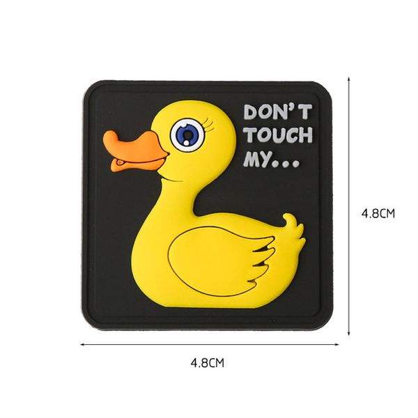 Don't Touch Patches Knife Duck Peace Goose Frog Angry Yellow Rubber Apliques Pegatina bordada divertida para ropa de mochila