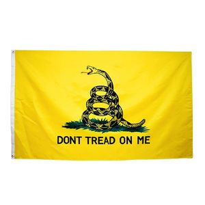 Do not Tread On Me Gadsden Vlaggen Outdoor Yellow Ratel Snake Tea Party Banners 100D Polyester Hoge Kwaliteit met Messing Grommets
