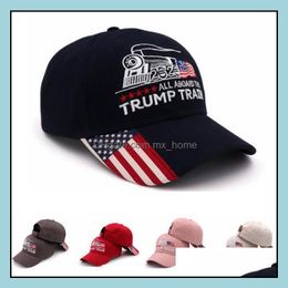 Donald Train Baseball Cap Outdoor Borduurwerk Alleboard The Hat Sports Stars Gestreepte VS Vlag Ljja3379-5 DROP LEVERING 2021 CAPPS Hoeden ACCE