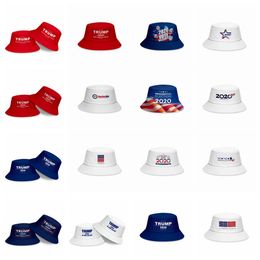 Donald Trump 2020 Sombrero de pescador mantenga a América Grandes sombreros de cubo Moda de verano Gorras de protección solar Sombreros de fiesta Suministro 17 estilos RRA3136