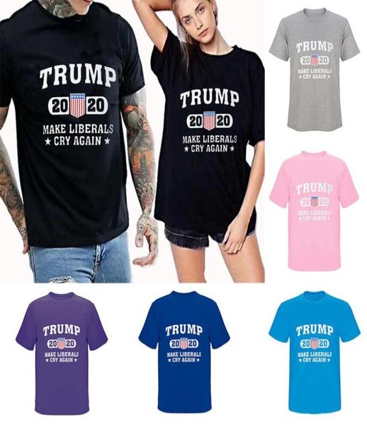 Donald Trump 2020 camiseta hombres mujeres cuello redondo camisa de manga corta hacer que los liberales lloren de nuevo estampado de letras Tops ropa para el hogar WX913764701