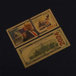 Donald Trump 2024 Banknote 45th Président de l'American Gold Foil Bill US Dollar Bill Fake Fake Money Party Supplies