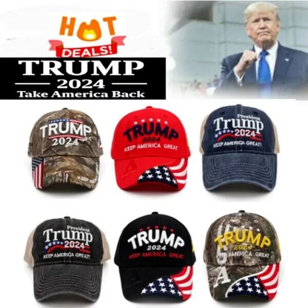 Donald Trump 2024 Chapeau Camouflage Usa Drapeau Baseball Chapeaux Kag Make America Great Again Président Maga Camo Broderie Drop Caps