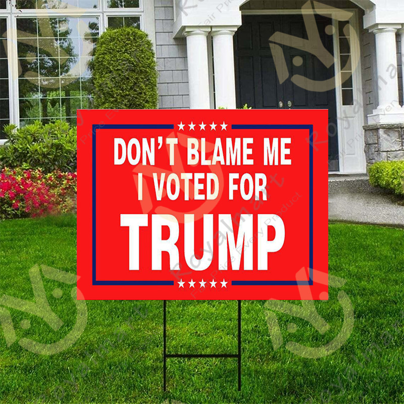 Donald Trump 2024 Yard Sign With Metal Stake Garden Flag