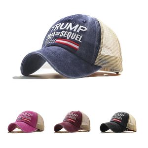 Donald Trump Cap 2024 Baseball Cap Patchwork Lavage des sports de plein air en détresse brodés Trude