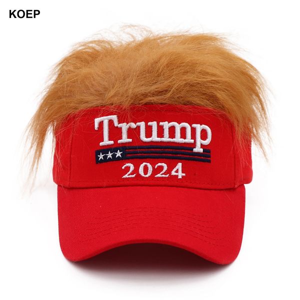 Donald Trump Cap USA Baseball Caps Top of Wig President Hat Hat 3D brodery Wholesale Drop Hats 240528