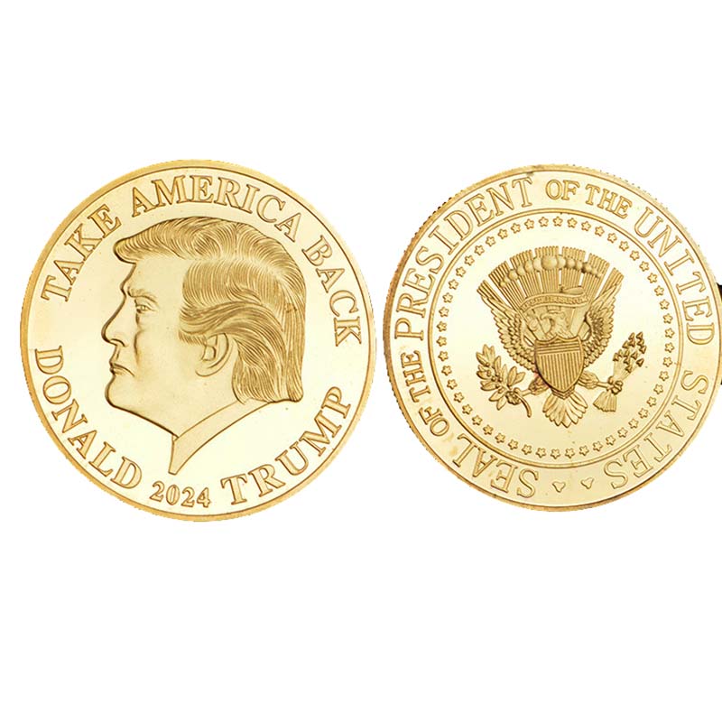 ترامب 2024 يستعيد عملة معدنية من العملات المعدنية في الولايات المتحدة عملة تذكارية ثلاثية الأبعاد