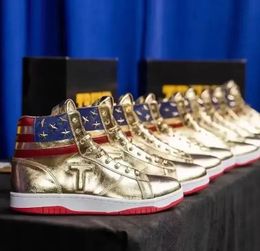 Donald Trump Gold High Top Sneakers Chaussures Running Comfort Chaussure Men's Shoe Design Kingcaps Outdoors Chaussures Athletic Dhgate Daily Tenfit School Sports de loisirs en plein air
