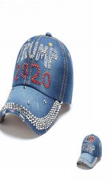 Donald Trump chapeau strass 2020 Donald Trump chapeau réélection casquette de baseball extérieur réglable chapeau de relance KKA77362819974