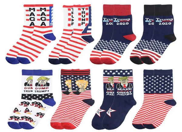 Campaña presidencial de calcetines de Donald Trump 2020 Make American Great Cotton Maga Carta de la bandera de EE. UU. Socks Men Mujeres Hha3416301800