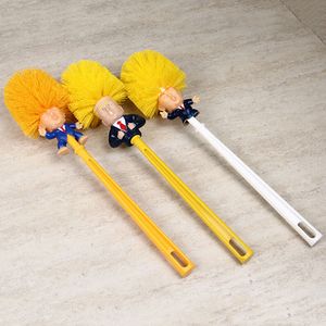 Donald Trump Ensemble de brosses de toilette avec porte-brosse Creative Plastic WC Toilette Borstel Accessoires de nettoyage de salle de bains Fournitures de toilette DBC VT0423