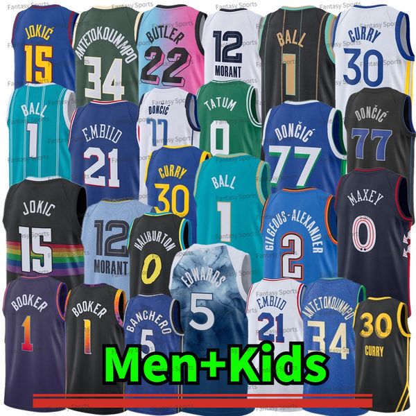 DONCIC 30 Curry Basketball Kyrie Irving Lillard Jimmy Butler Jayson WADE Tatum chemises respirantes jeunes enfants hommes