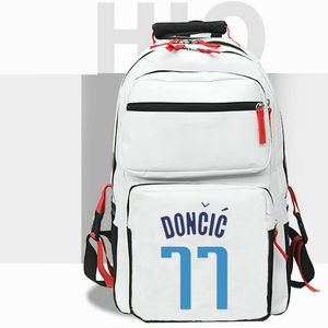 Sac à dos Doncic Sac à dos Luka Legend Sac d'école Basketball 77 Sac à dos Sport Print Cartable décontracté Blanc Noir sac à dos