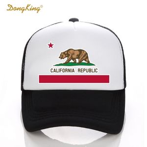 DongKing Fashion Trucker Hat Californië Vlag Snapback Mesh Cap Retro California Love Vintage California Republic Bear Top D1811060209C