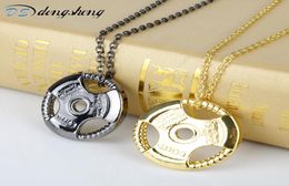 Dongsheng Sport Fitness Sieraden Mannen Fitness Halter Ketting Hanger Gewichtheffen Bodybuilding Barbell Gym Gewicht Ketting303206842