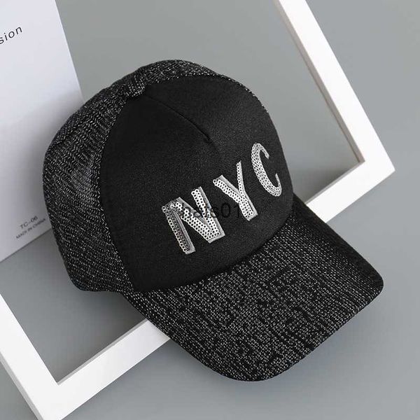 Dongyun chapeau coréen nouveau chapeau Sequin NET lettre NYC chapeau de langue de canard hommes et femmes chapeau de baseball de protection solaire en plein air