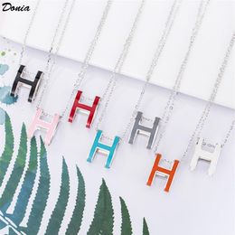 Donia bijoux mode euro-américaine 925 argent micro incrusté couleur émail collier accessoires de mode luxe cadeau d'anniversaire 302M