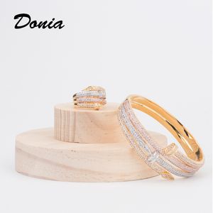 Donia bijoux bracelet de luxe mode européenne et américaine exagérée classique gros clous micro-incrusté zircon bracelet bague ensemble cadeau de créateur pour femme
