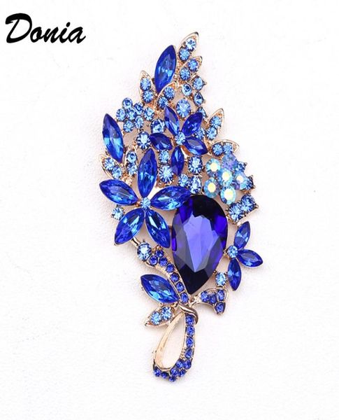 Donia Jewelry Flower Fashion Brooch Couleur grande broche en verre Broche en verre en cristal Femmes 039 ACCESSOIRES DE CHEAU