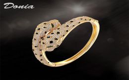 Donia Jewelry Bangle de lujo Europa y American Fashion Exagerated LEOPARD Microinlaid Zircon Designer Ring set1458158