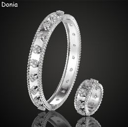 Donia Jewelry Luxury Bangle European and American Fashion CSSIC Flower Flower Copper Copper Micro-inid Bracelet Zircon Ring Set Dies Designer Gift3722797