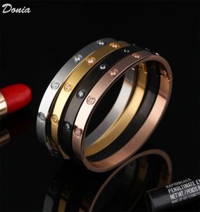 Donia Jewelry Luxury Bangle European en American Fashion Classic Love Ten Diamond Titanium Steel Microinlaid Zirkon Designer GIF1571382