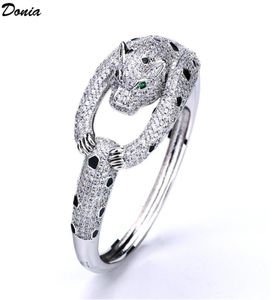 Donia Jewelry Luxury Bangle Fashion European and American Exagérée féroce Leopard Copper Microinlaid Zircon Design Bracelet9674440
