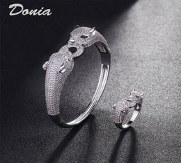 Donia joyería brazalete de lujo fiesta moda europea y americana gran animal clásico cobre microincrustaciones pulsera de circón conjunto de anillo 7781135