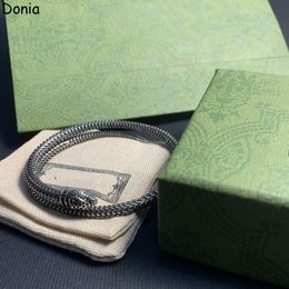 Donia sieraden luxe armband retro dominante overdreven slang oude zilveren Europese en Amerikaanse modeontwerpster armband geschenken