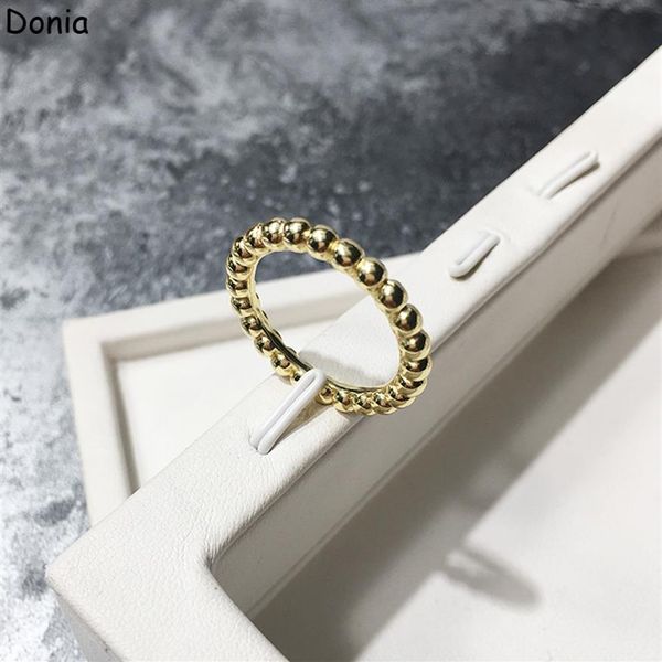 Donia Jewelry-Anillo de lujo a la moda europea y americana, cuentas redondas brillantes, circonita con microincrustaciones de cobre, regalo de diseñador 2859