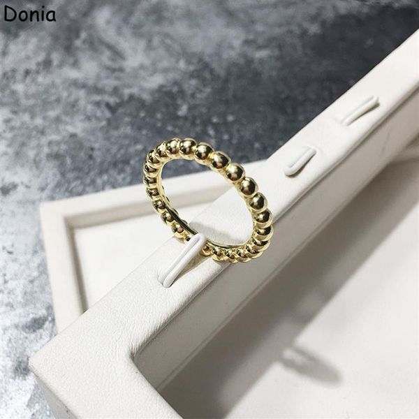 Donia Jewelry-Anillo de lujo a la moda europea y americana, cuentas redondas brillantes, circonita con microincrustaciones de cobre, regalo de diseñador 295e