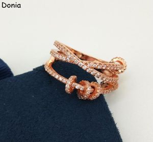 Donia sieraden luxe ring overdreven Europese en Amerikaanse mode-activiteit cirkel titanium micro-ingelegde zirkoon creatieve ontwerper19817467