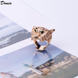 Donia joyería anillo de lujo moda cabeza de tigre cobre con incrustaciones de circón europeo y americano creativo femenino diseñador hecho a mano regalo243Y