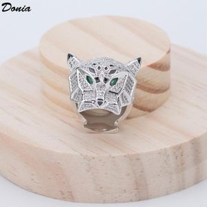 Donia sieraden luxe ring mode tijgerkop koper ingelegd zirkoon Europese en Amerikaanse creatieve vrouwelijke handgemaakte designer cadeau wit5268254