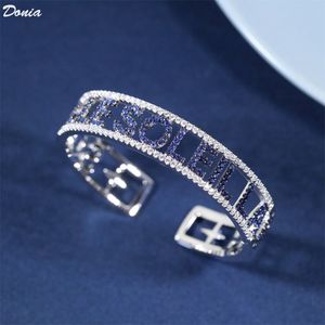 Donia bijoux deux couleurs galvanoplastie lettre exagérée micro incrustation zircon réglable Bracelet personnalité motif géométrique fête anniversaire